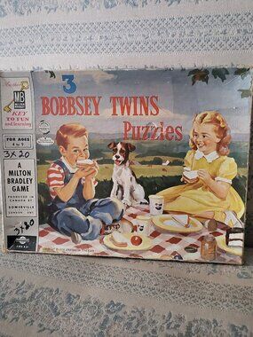 Vintage 1958 Milton Bradley Bobbsey Twins Puzzles Somerville Canada Complete